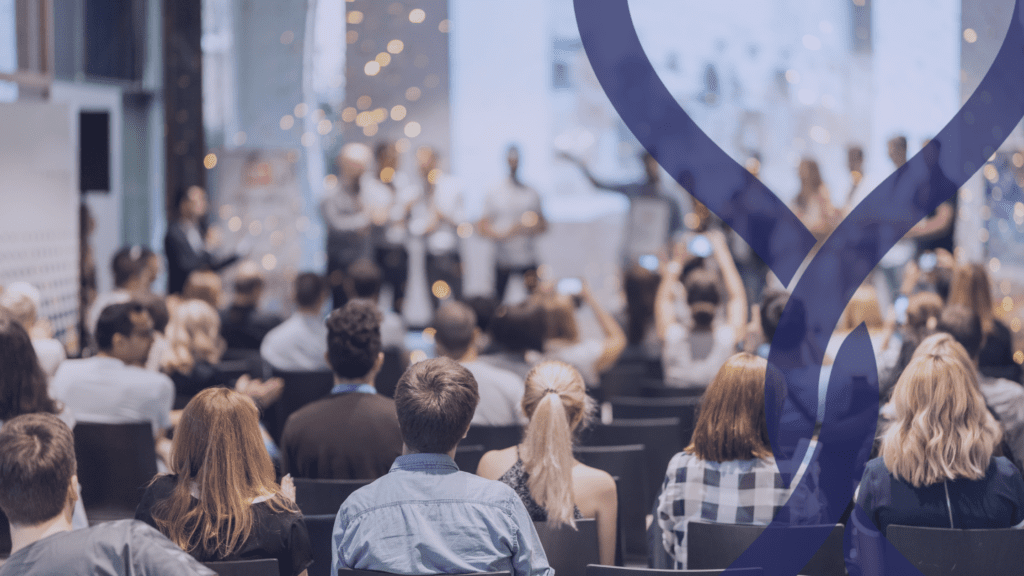 An awards ceremony with glitter in the air